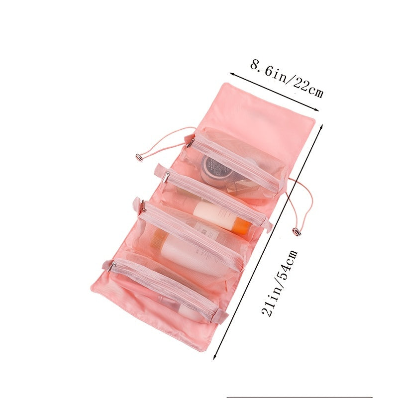 Large 4-in-1 Foldable Makeup Bag with Removable Storage Bags