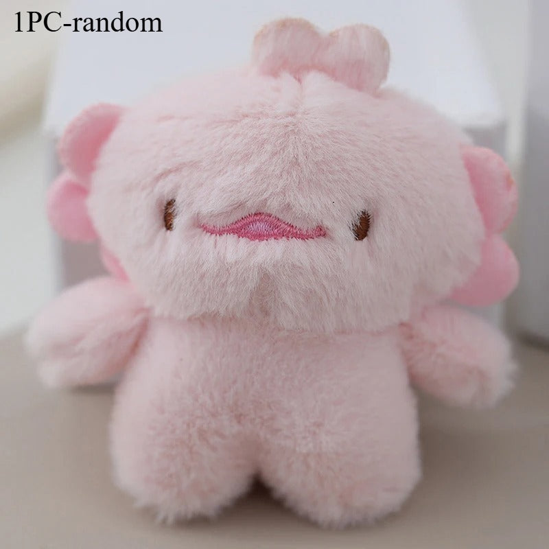 Peach Pink Plush Ocean Animal Keychain Soft & Expressive with Fluffy Ears