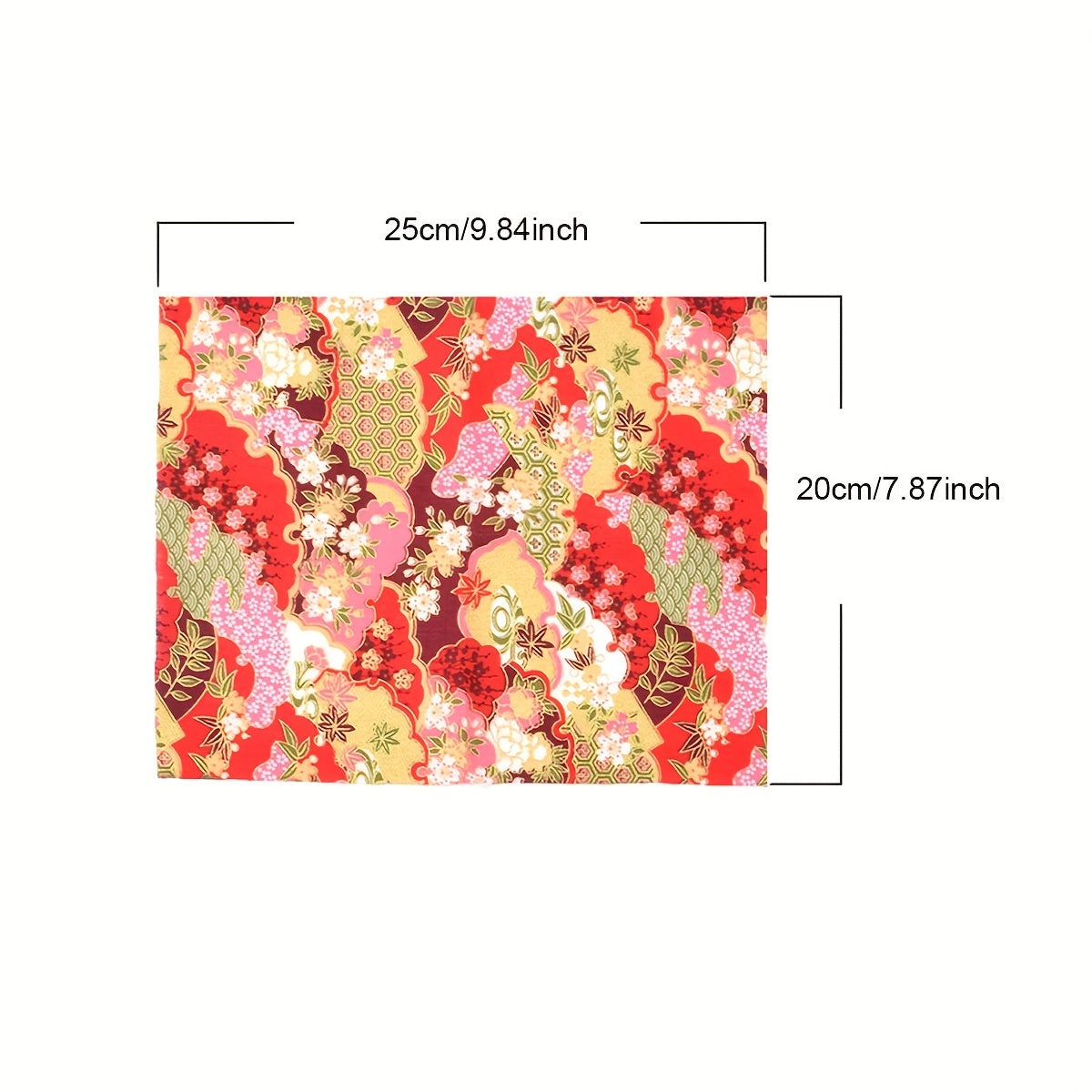 5pcs Japanese Fabric Bundle: Red Cotton for Patchwork Dolls & Bags Quilting