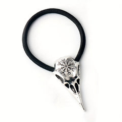 Viking Crow Skull Head Rope Silvery Hair Tie Hair Accessories