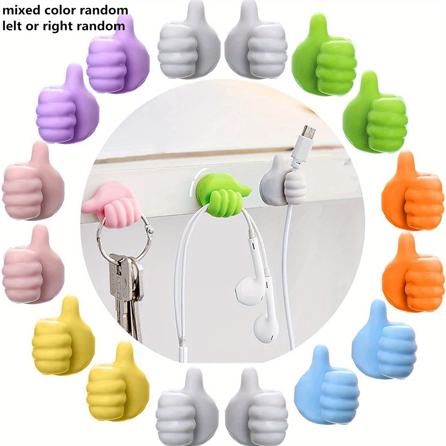 Thumb Shape Hook Seamless Sticky Hook Key Small Sticky Hook