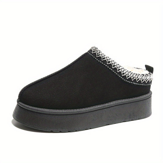 Women's Plush Lined Snow Boots Slip On Winter Ankle Boots