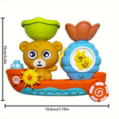 Powerful Suckers Bath Toy with Slide & Water Play Teddy Bear