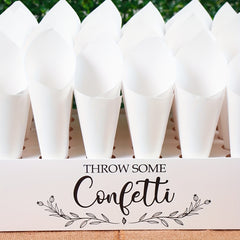 Rustic Wedding Paper Cone Holder Box Confetti Tray