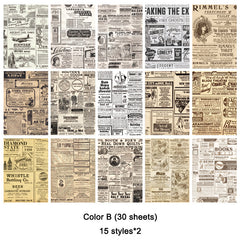 30 Sheets Vintage Scrapbook Paper DIY Craft Paper For Journaling Scrapbooking