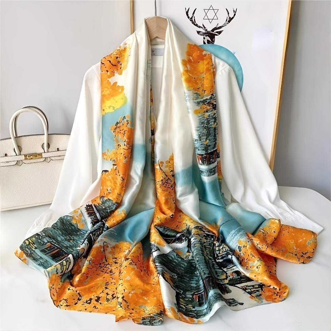 Large Silk Scarf Shawl for Warmth and Style