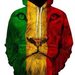 Men's 3D Animal Print Hoodie Breathable Hooded Sweatshirt