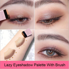 Portable Two Tone Eyeshadow with Smooth Matte Finish and Matching Brush