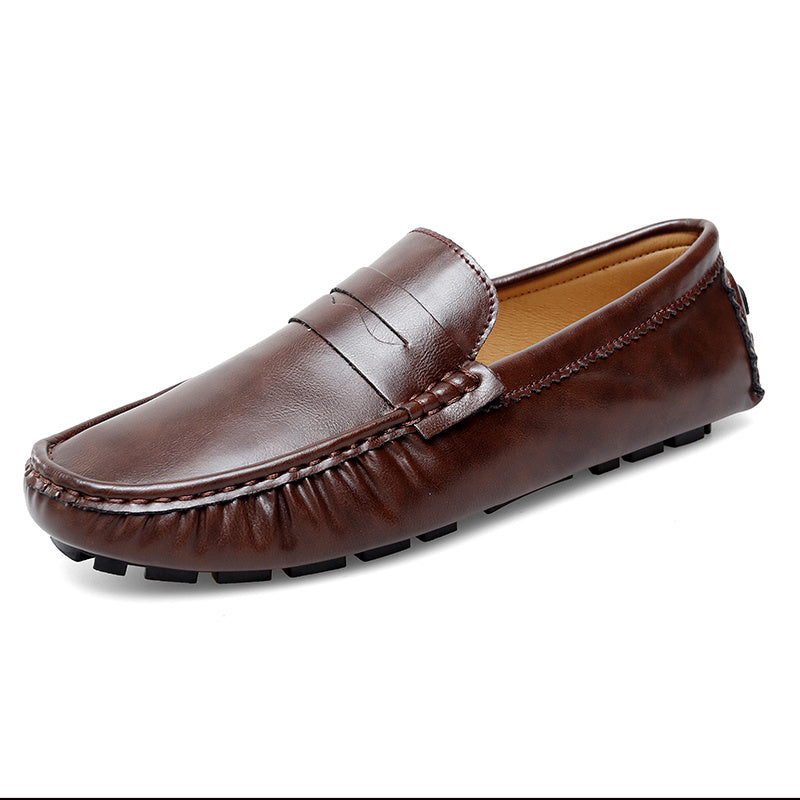 Women's Solid Flat Loafers Casual Comfortable PU Leather Non slip Slip On Shoes