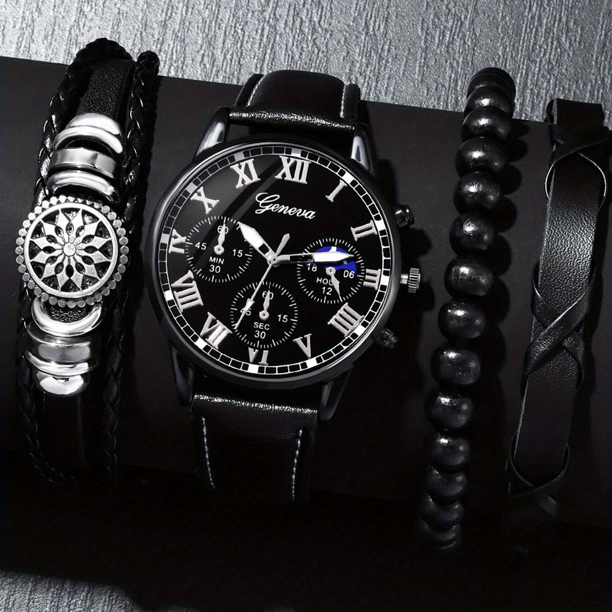 2pcs 4pcs Casual Digital Quartz Watch Bracelet Set