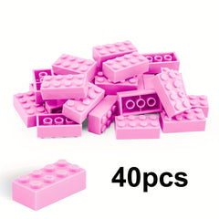 40pcs 2X4 High Brick Small Particle Building Blocks Creative DIY Toy