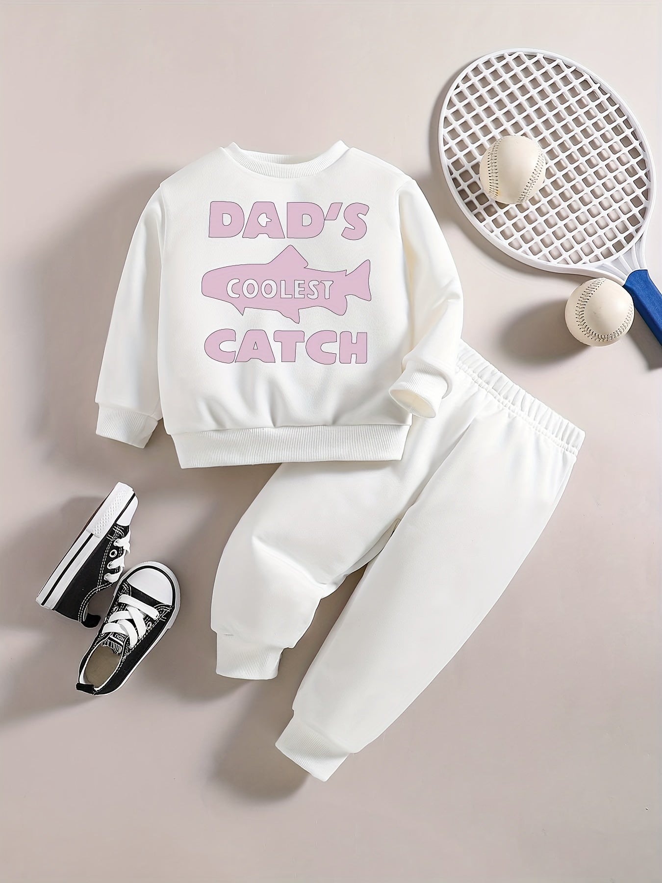 Baby Boy Fish Graphic Sweatshirt Pants Set Kids Clothes