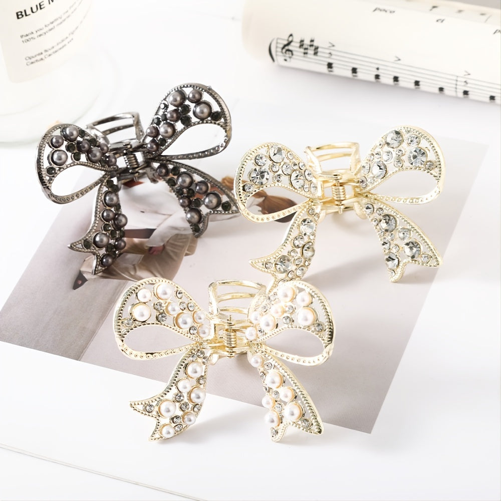 Rhinestone Hairpin Bow Headdress Pearl Hair Clips Butterfly Hair Accessories