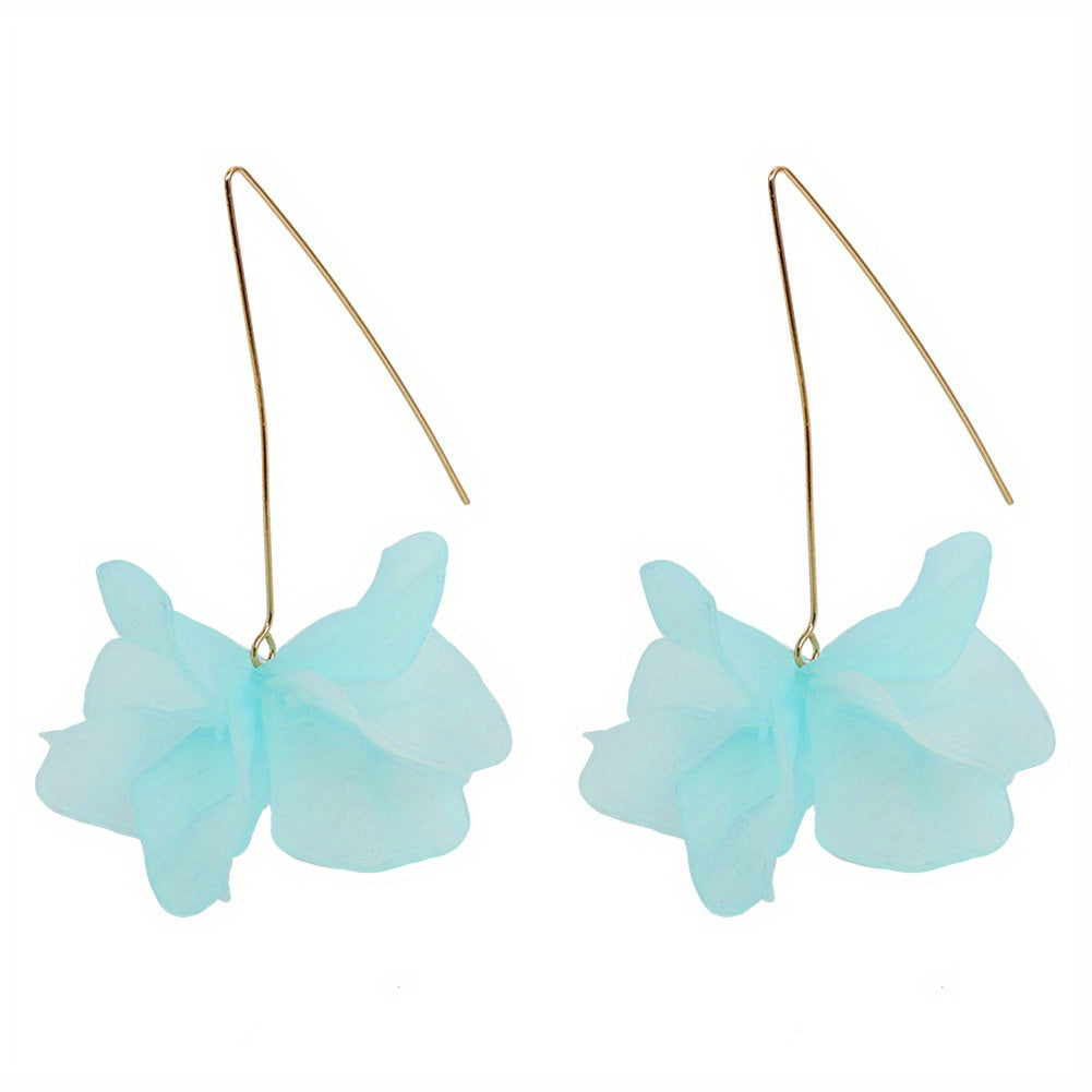 Exaggerated Flower Boho Dangle Earrings Resin Jewelry Female Gift