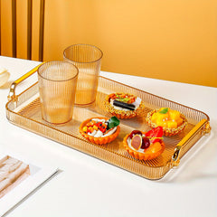 Rectangular Tray Double Handles Tea Cup Holder Home Decor