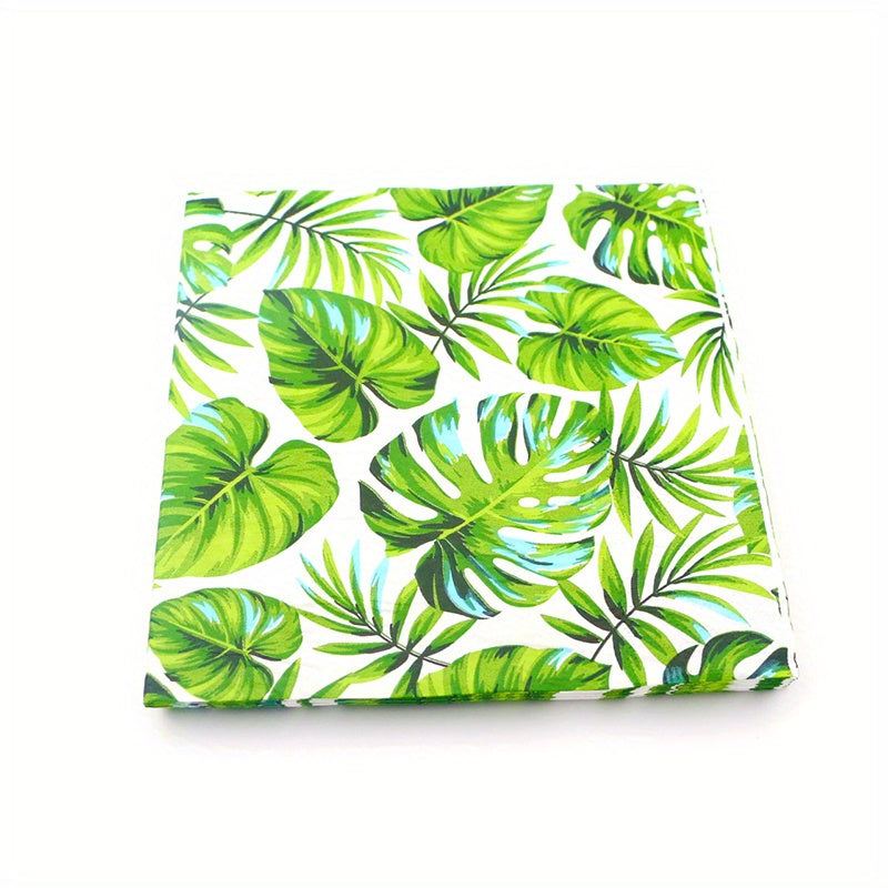 20pcs Wildflower Leaf Printed Napkins - Floral Cactus Paper Napkins