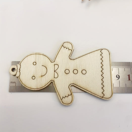 10pcs Wooden Christmas Decorations DIY Wood Hanging Crafts Christmas Gift Tags
