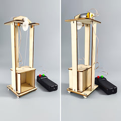 Wooden Elevator Model Kit STEM Science Experiment Hobby Cultivation Material