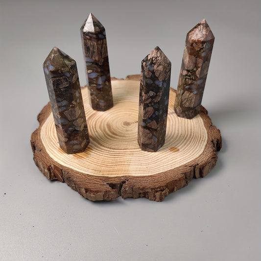 Natural Amphibole Rough Crystal Single Pointed Column Handicraft