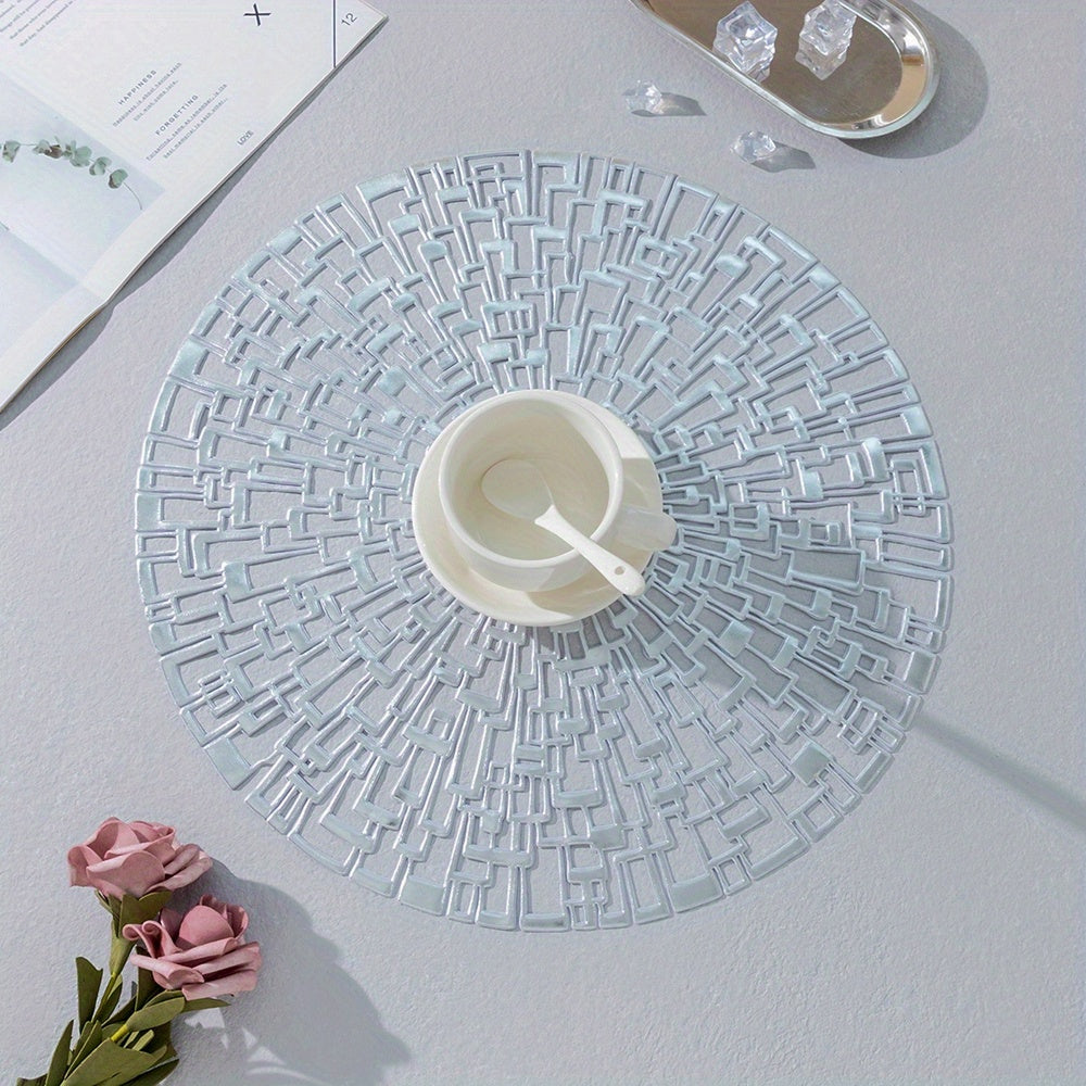6pcs Hollow Bronzing Placemats Washable Anti-slip Table Mats
