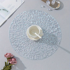 6pcs Hollow Bronzing Placemats Washable Anti-slip Table Mats
