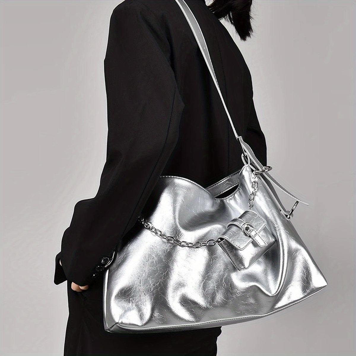 Large Capacity Hobo Bag Casual Tote Bag Women's Versatile Shoulder Bag