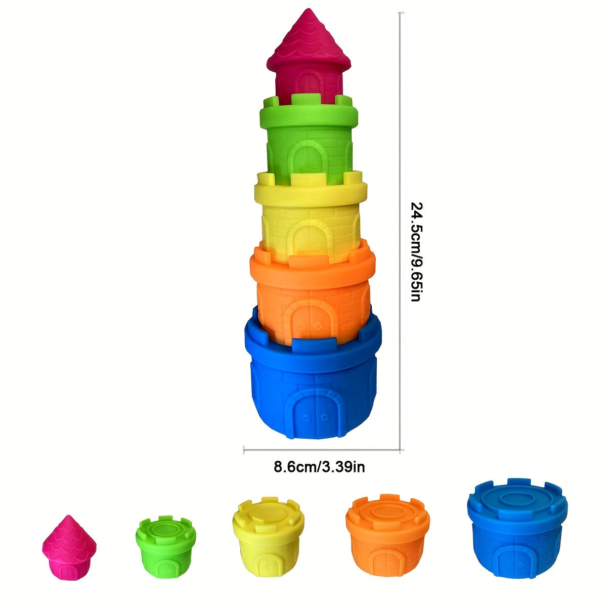 Soft Gel Castle Stacking Toys 5pcs Set