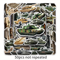 50pcs Military Tank Doodle Stickers for DIY Phone Cases and Luggage