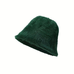 Plain Plush Bucket Hat For Girl Vacation Holiday