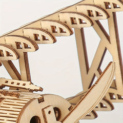 3D Wooden Puzzle Two Wing Aircraft DIY Craft Plane Model Kits