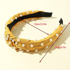 Pearl Headband Twisted Faux Velvet Bling Hair Clip Hairpins