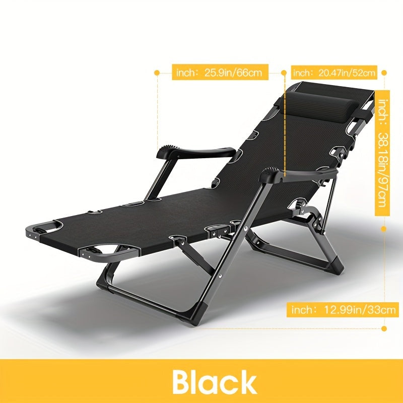 Outdoor Folding Chairs Balcony Adjustable Lounge Chair 2 In 1 Folding Chairs Bed
