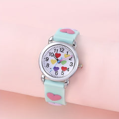 Colorful Heart Kids Cartoon Watch Gift For Children