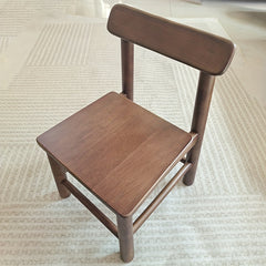 Small Stool With Back Walnut Solid Wood Chair Adult