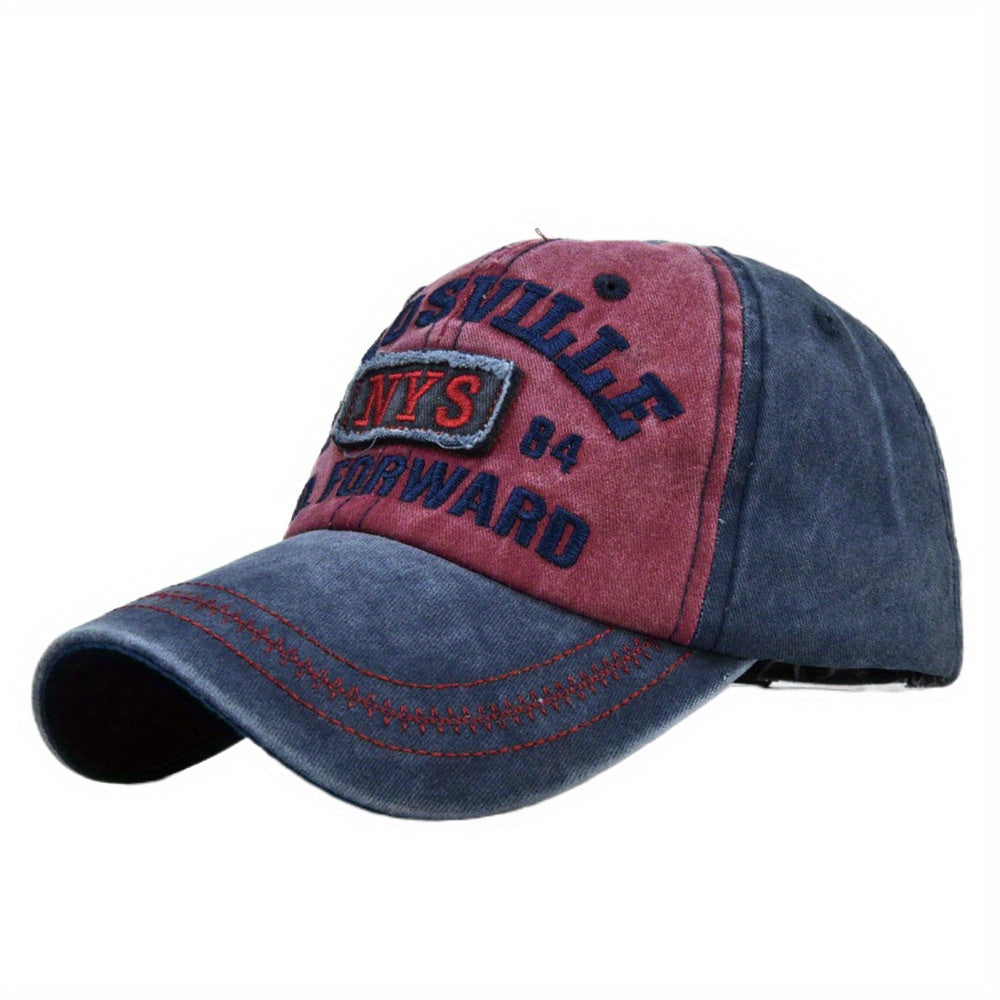 NYS Embroidery Baseball Cap Washed Distressed Sunscreen Sports Hat