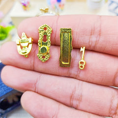 Vintage Metal Door Locks for Dollhouse Golden Finish