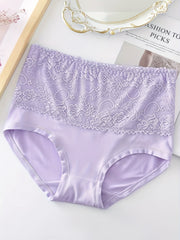 4 Pack Plus Size Lace High Waisted Comfort Panties Set