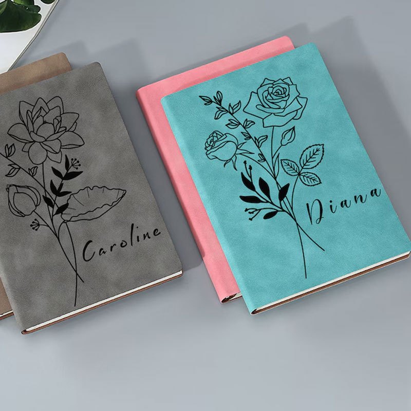 Personalized UV Printed Journal with Floral Design