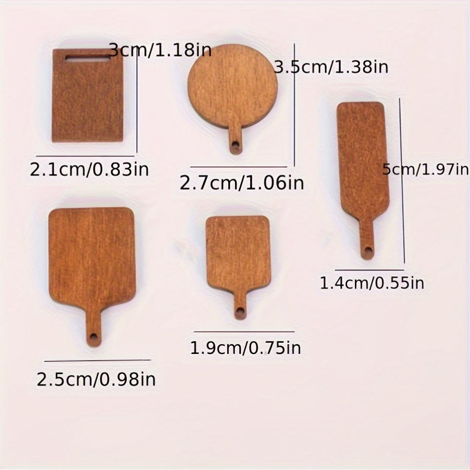 10pcs Rustic Farmhouse Wooden Trays 1 12 Scale for Dollhouses & Decor