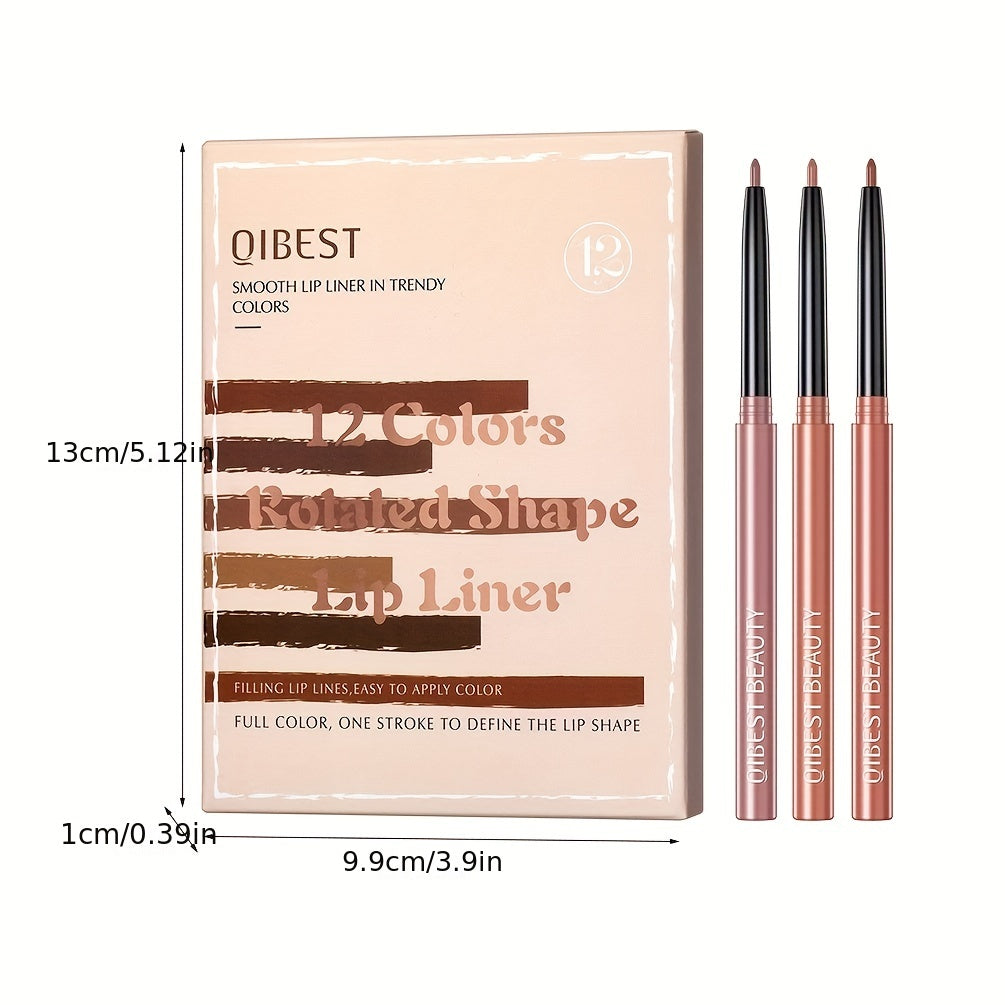 12 Pcs Matte Lip Liner Set - Long Lasting Nude Lipstick Waterproof Retouch