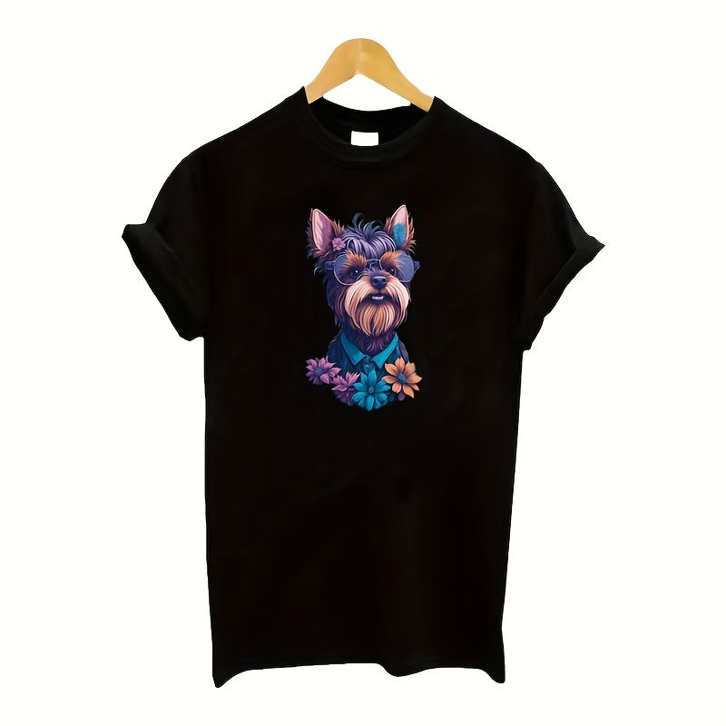 1pc Cartoon Dog Heat Transfer Sticker for DIY Clothes & T-Shirts