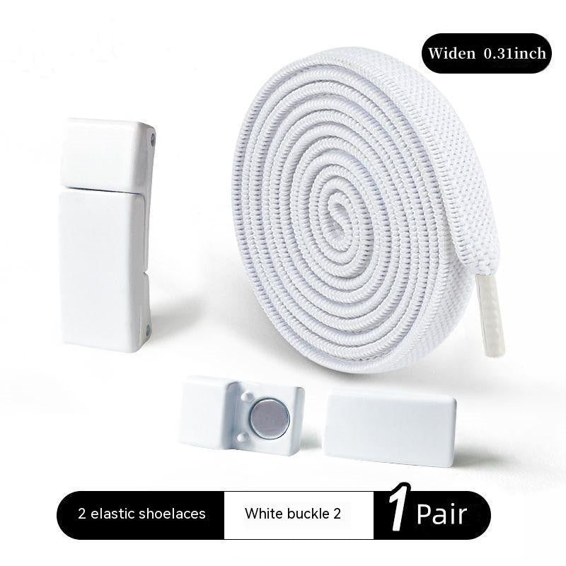 Magnetic Buckle No Tie Shoe Laces Stretch Elastic Flat Laces