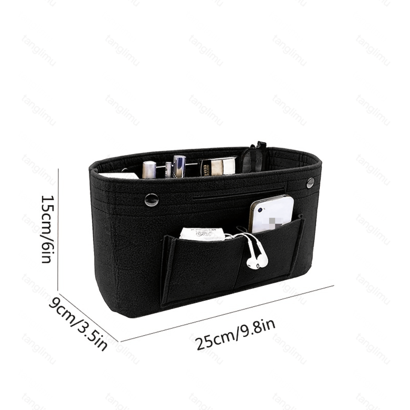 Portable Purse Organizer Insert with Pockets for Handbag