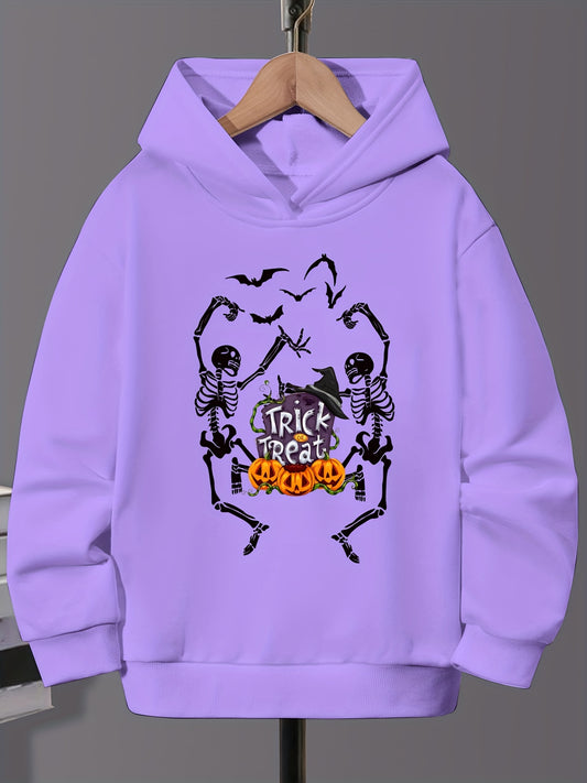 Girls Dancing Skeletons Halloween Hoodie Casual Sweatshirt