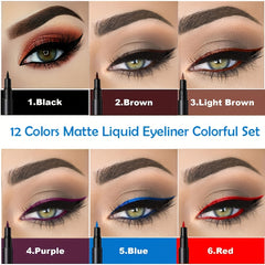 12 Colors Soft Liquid Eyeliner Balm Long Lasting Waterproof Pen Smudge Proof