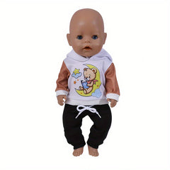 2pcs Animal Pattern Doll Clothes Set for 45 Dolls Soft Polyester