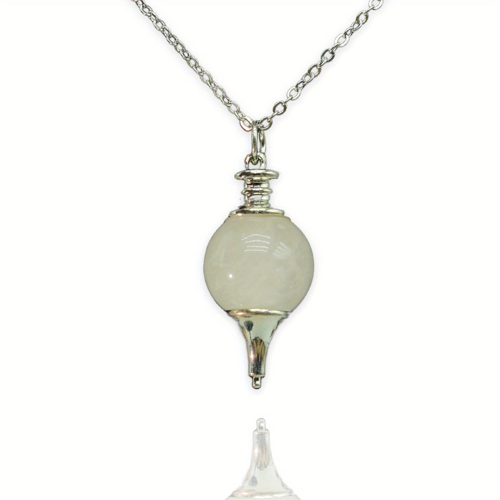 Soul Pendulum Roundness Healing Crystal Necklace Wire Wrapped