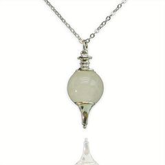 Soul Pendulum Roundness Healing Crystal Necklace Wire Wrapped