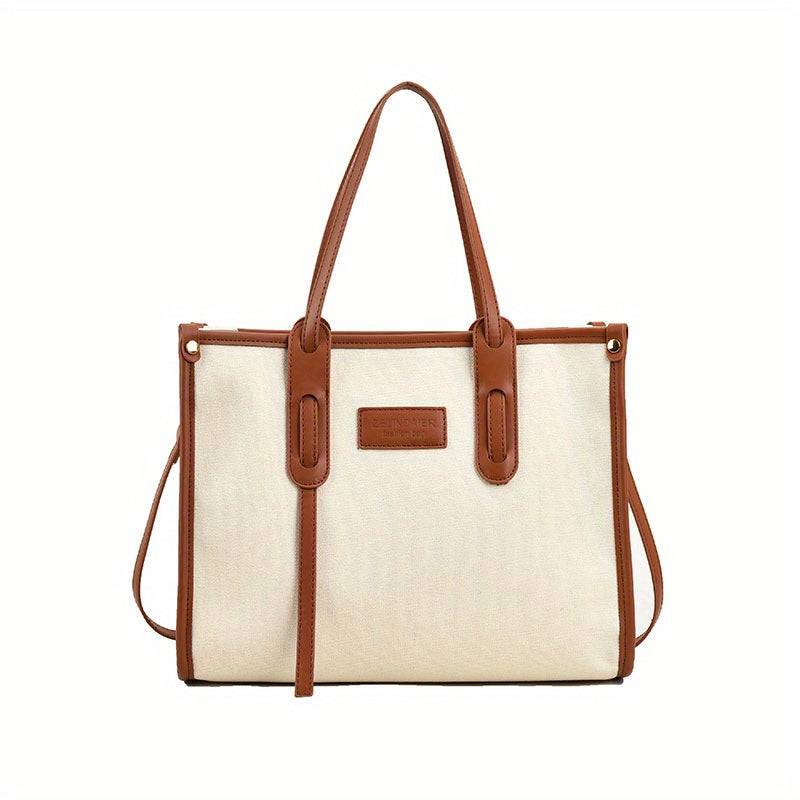 Large Canvas Crossbody Tote Bag for Work School