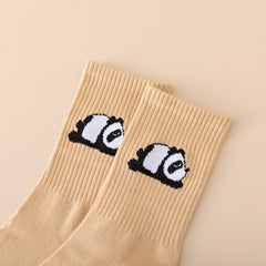 7 Pairs Panda Print Socks Breathable All Match Stockings